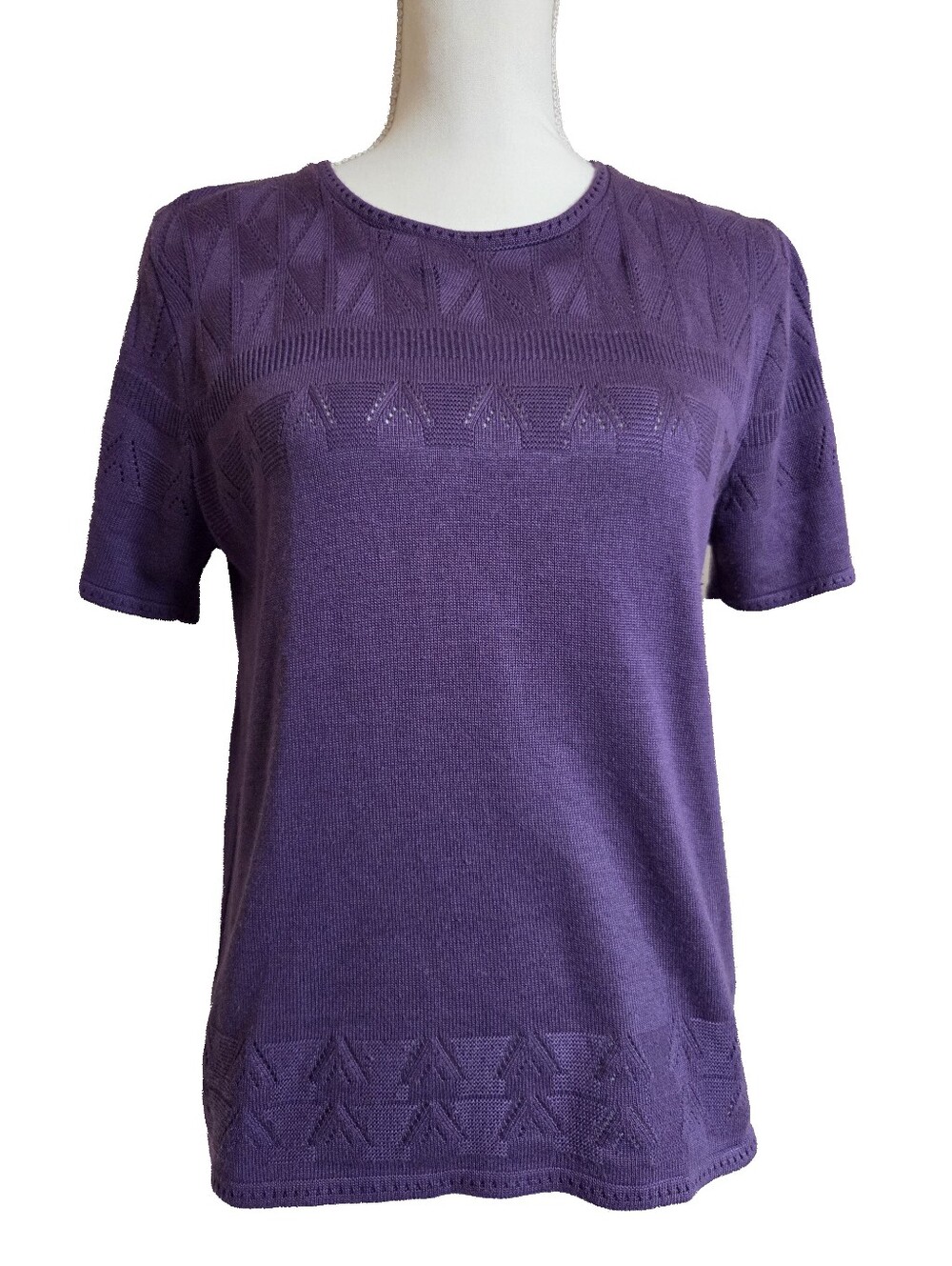 Purple Short-Sleeved Sweater